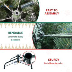 LIXHEY-Snow-Kissed PVC+PE Christmas Tree - Iron Base