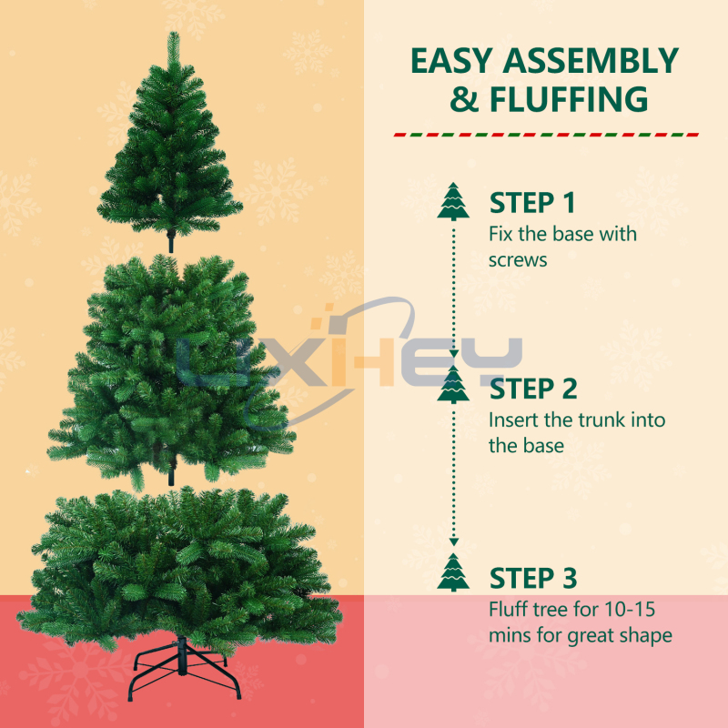 Vibrant PVC+PE Christmas Tree - Iron Base