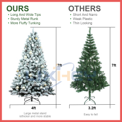 LIXHEY-Snow-Kissed PVC+PE Christmas Tree - Iron Base