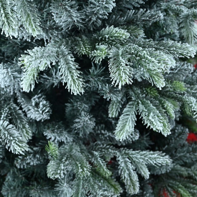 NEW-Gradient Flocked Christmas Tree - PVC and PE with Iron Base