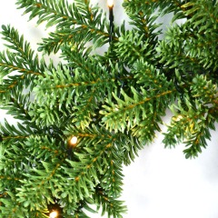 Dual-Style PE Christmas Wreath with Warm LED Lights - Customizable Sizes