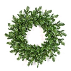 Dual-Style PE Christmas Wreath with Warm LED Lights - Customizable Sizes
