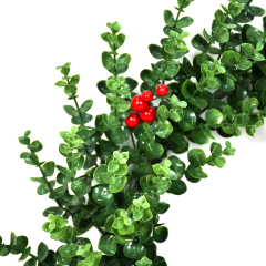 Eucalyptus PE Christmas Wreath with Red Berries and Floral Accents - Customizable Sizes