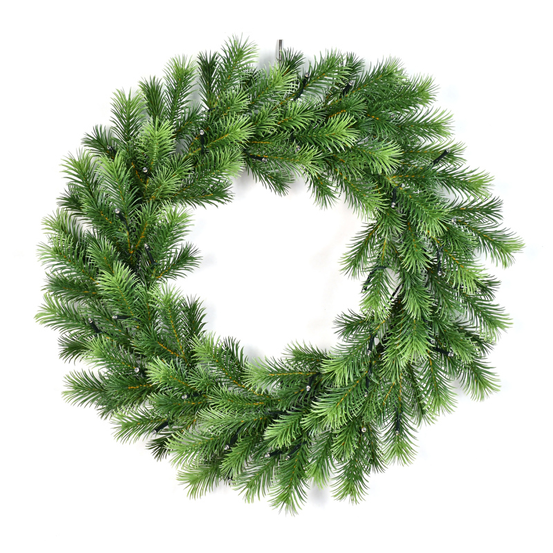 LIXHEY-Warm Glow PE Christmas Wreath - Customizable Sizes