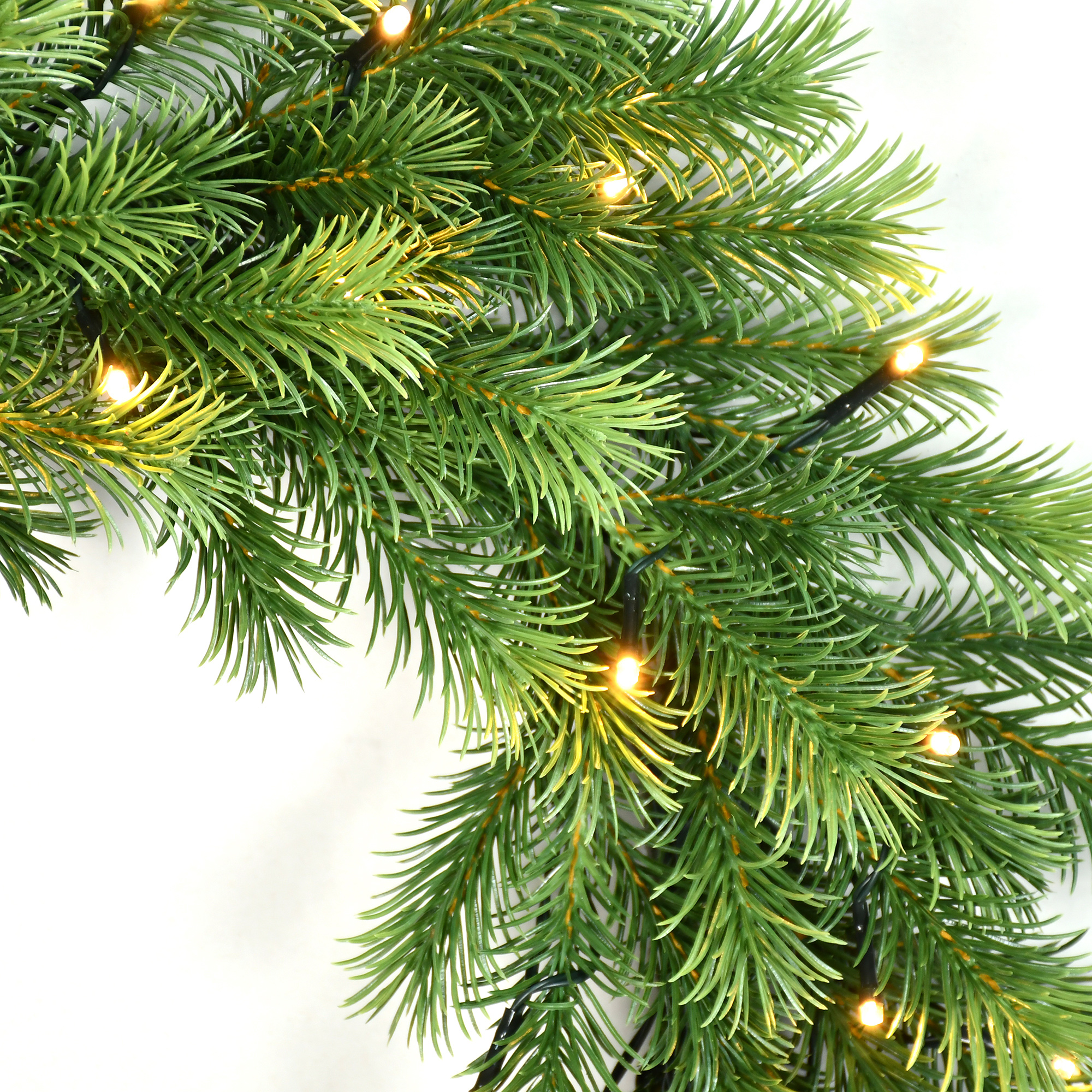 LIXHEY-Warm Glow PE Christmas Wreath - Customizable Sizes