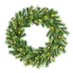 LIXHEY-Warm Glow PE Christmas Wreath - Customizable Sizes