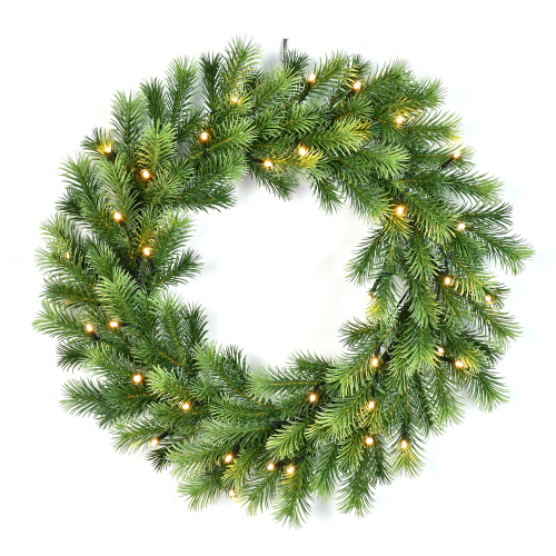 LIXHEY-Warm Glow PE Christmas Wreath - Customizable Sizes