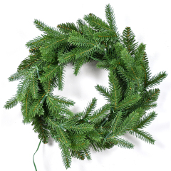 Customizable PE Christmas Wreath with Colorful LED Lights
