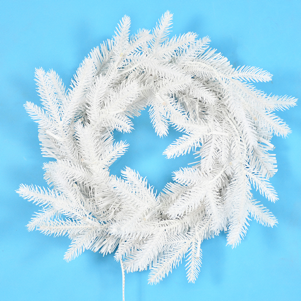Customizable PE Christmas Wreath with Colorful LED Lights