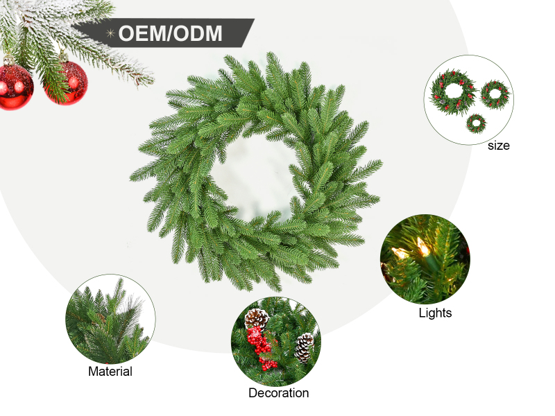 Customizable PE Christmas Wreath for Personalized Festive Decor