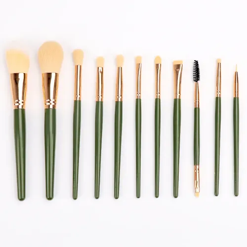 专业11支黄绿化妆刷系列