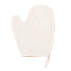 白色和柔软的沐浴手套