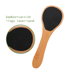 Round Scrubber Bamboo Handle Foot File