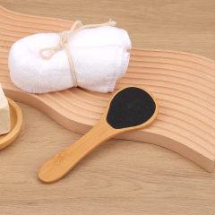 Round Scrubber Bamboo Handle Foot File