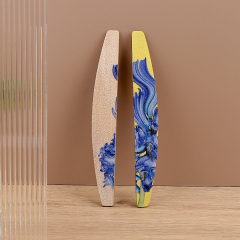 Dark Blue Pattern Curved Bamboo File