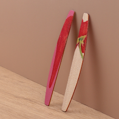 Crimson Patterned Curved Bamboo File