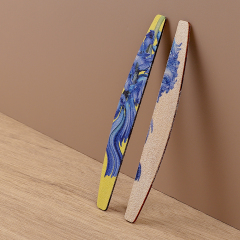 Dark Blue Pattern Curved Bamboo File