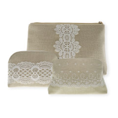 3 Size Soft Natural Yellow Cosmetic Bag