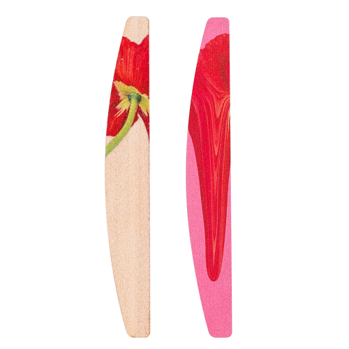 Crimson Patterned Curved Bamboo File