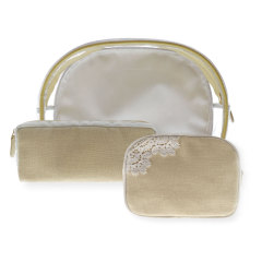 3 Size Soft Natural Yellow Cosmetic Bag