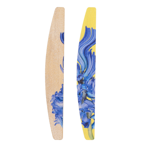 Dark Blue Pattern Curved Bamboo File