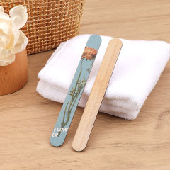 Flower Printed Nail File Strips Bamboo Nail Buffering Files