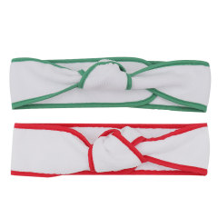 White Headband With Red And Green Edge
