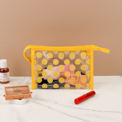 Custom Travel Carry PVC Yellow Pouch