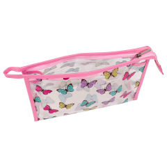 Waterproof Transparent PVC Pink Cosmetic Bag