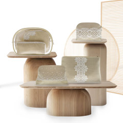 3 Size Soft Natural Yellow Cosmetic Bag