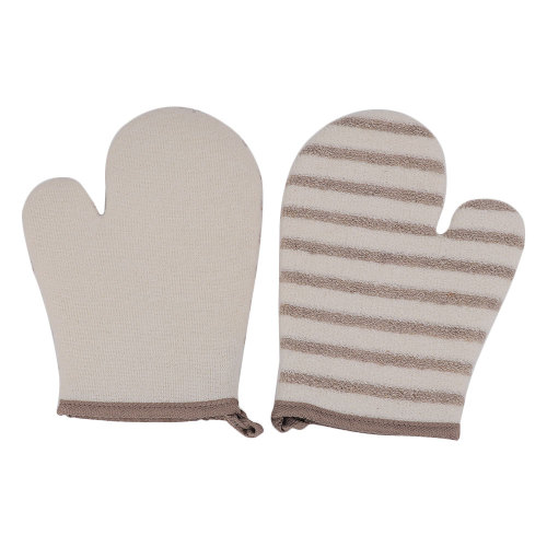 Exfoliated Brown Textured White Gloves