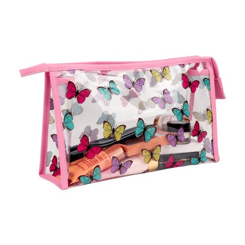 Waterproof Transparent PVC Pink Cosmetic Bag