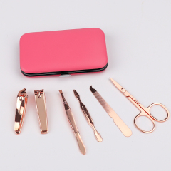 7 PCS Pink And Rose Gold Manicure Set
