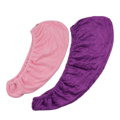 粉色和紫色干发帽