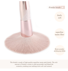 7 PCS Rose Pink Theme Makeup Brush Set