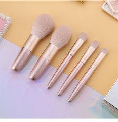 Short Handle Brown Makeup Brush 5 PCS Set
