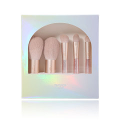 Short Handle Brown Makeup Brush 5 PCS Set