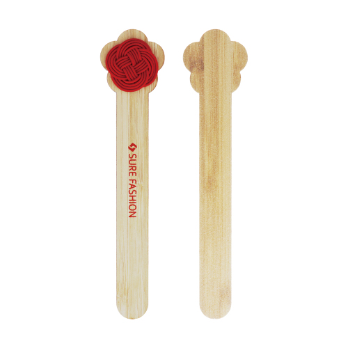 Bamboo Nail File With Red Flower And Logo