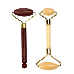 Bronze And Yellow Color Jade Roller 2 PCS Set