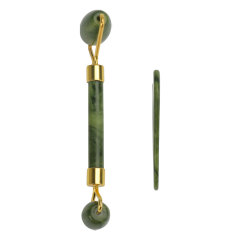 深绿色热销玉石滚轮刮痧套装