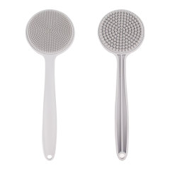 灰色长柄硅胶沐浴刷