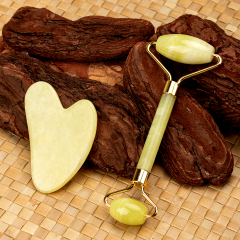 Arc Design Jade Roller&Guasha Set Lemon For Facial Care