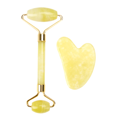Arc Design Jade Roller&Guasha Set Lemon For Facial Care