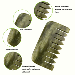 Deep Green Jade Square Comb Natural Texture