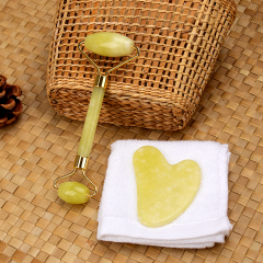 Arc Design Jade Roller&Guasha Set Lemon For Facial Care