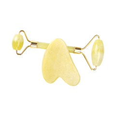 Arc Design Jade Roller&Guasha Set Lemon For Facial Care