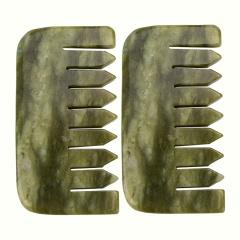 Deep Green Jade Square Comb Natural Texture