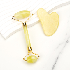 Arc Design Jade Roller&Guasha Set Lemon For Facial Care
