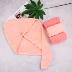 超吸水浅粉色干发帽