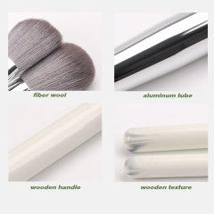 8 PCS Gray Elegant White Makeup Brush Set With Bag Package